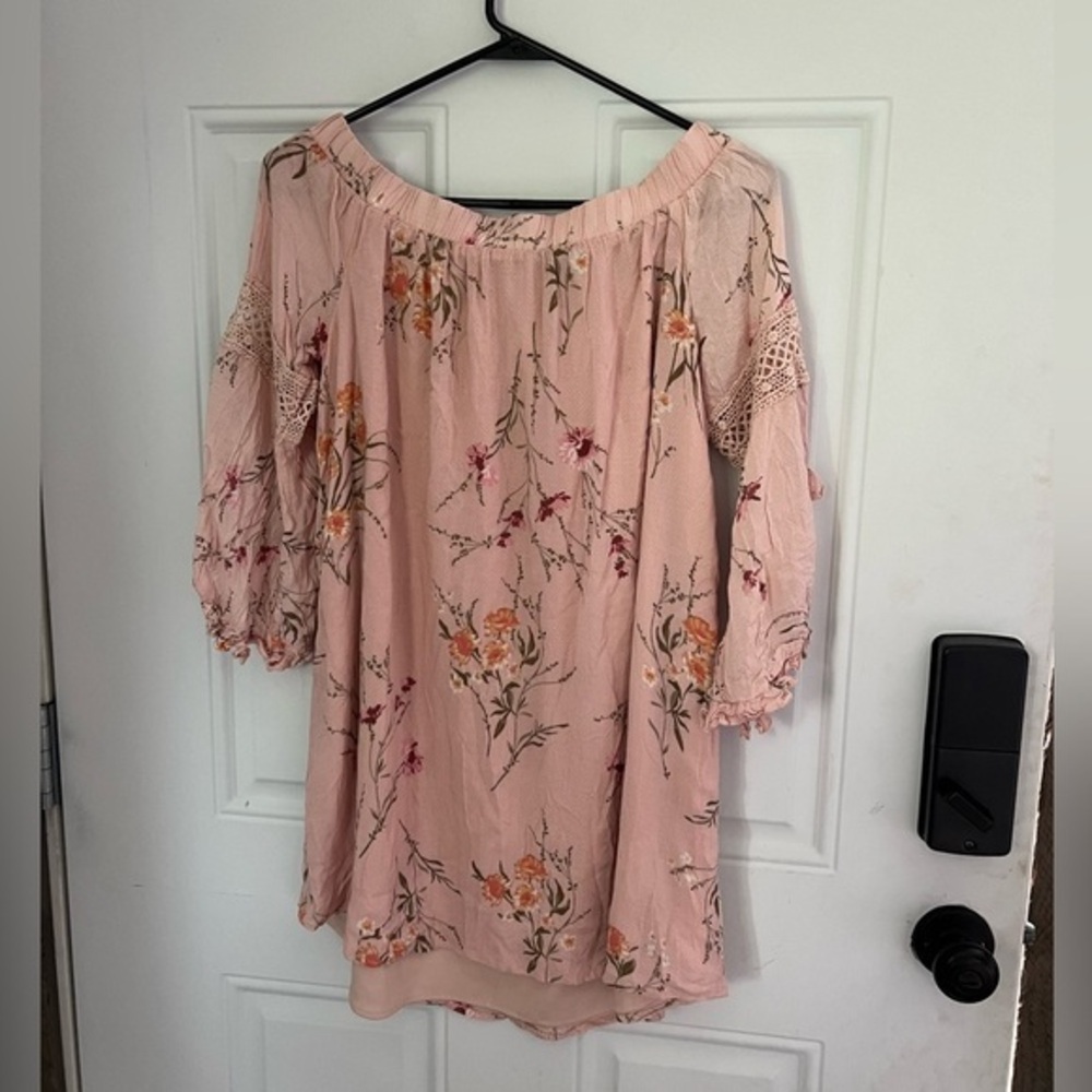 Coco + Jaimeson pink floral blouse pedal pink power pink